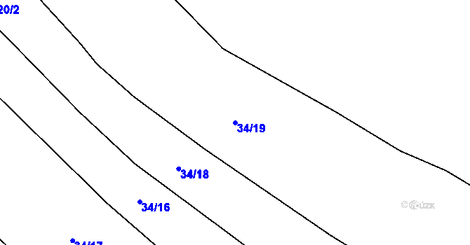 Parcela st. 34/19 v KÚ Turovka, Katastrální mapa