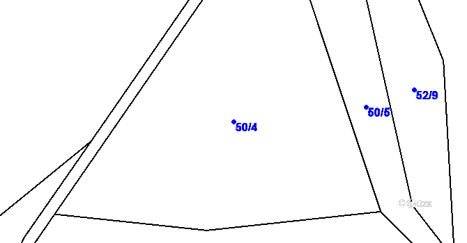 Parcela st. 50/4 v KÚ Turovka, Katastrální mapa
