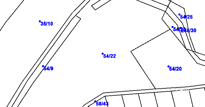 Parcela st. 54/22 v KÚ Turovka, Katastrální mapa
