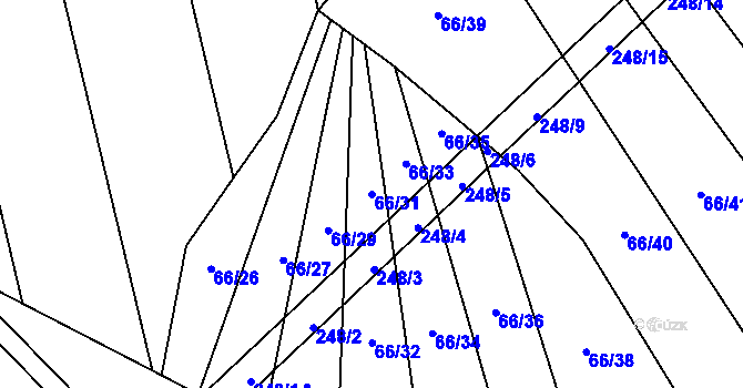 Parcela st. 66/31 v KÚ Turovka, Katastrální mapa