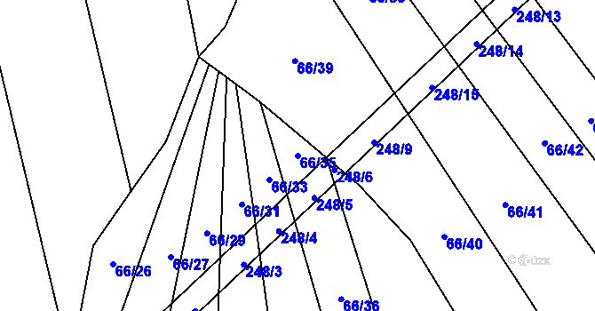 Parcela st. 66/35 v KÚ Turovka, Katastrální mapa