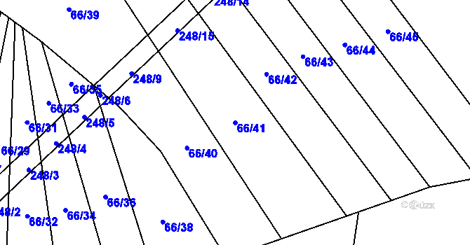 Parcela st. 66/41 v KÚ Turovka, Katastrální mapa