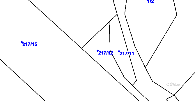 Parcela st. 217/12 v KÚ Turovka, Katastrální mapa