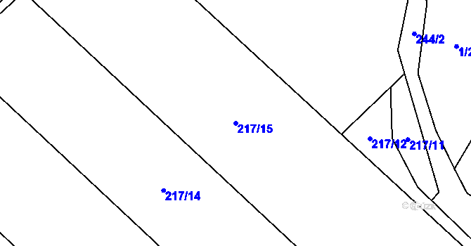 Parcela st. 217/15 v KÚ Turovka, Katastrální mapa