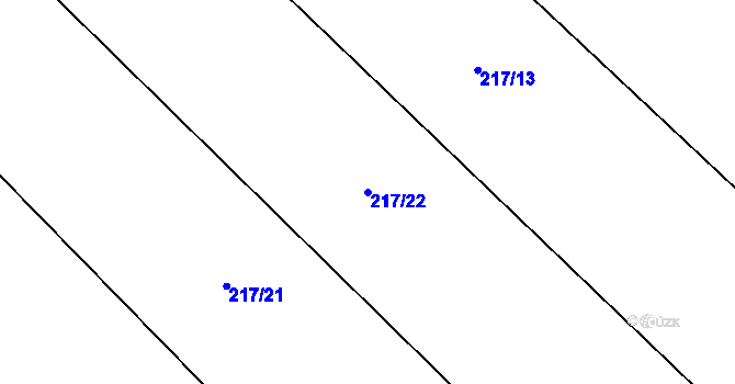 Parcela st. 217/22 v KÚ Turovka, Katastrální mapa