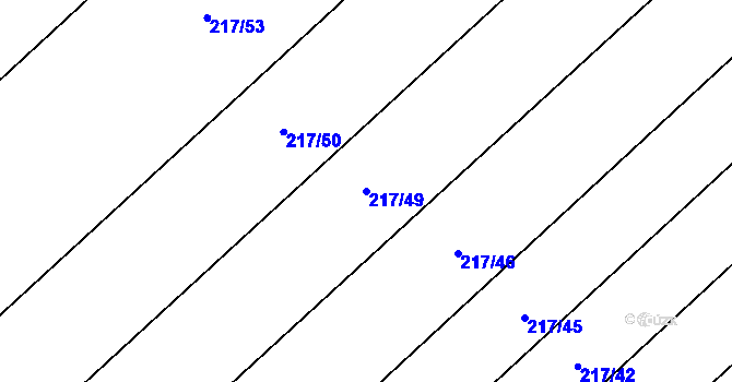 Parcela st. 217/49 v KÚ Turovka, Katastrální mapa