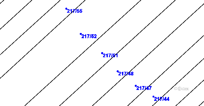 Parcela st. 217/51 v KÚ Turovka, Katastrální mapa