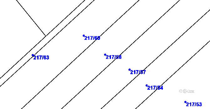 Parcela st. 217/58 v KÚ Turovka, Katastrální mapa