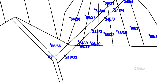 Parcela st. 248/1 v KÚ Turovka, Katastrální mapa