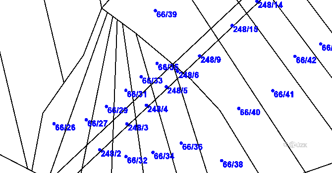 Parcela st. 248/5 v KÚ Turovka, Katastrální mapa