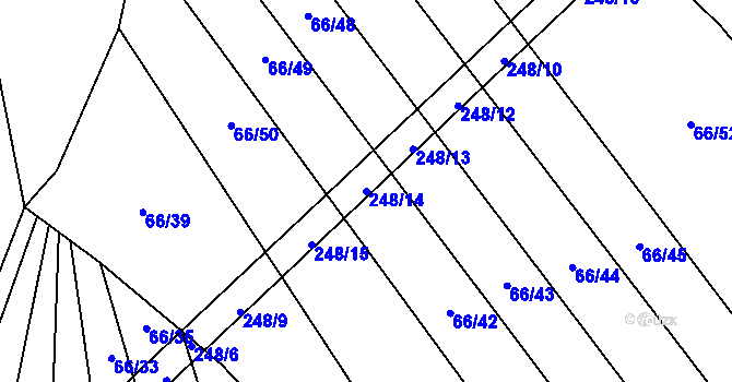 Parcela st. 248/14 v KÚ Turovka, Katastrální mapa