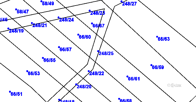 Parcela st. 248/25 v KÚ Turovka, Katastrální mapa