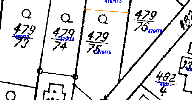 Parcela st. 479/75 v KÚ Tursko, Katastrální mapa