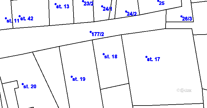 Parcela st. 18 v KÚ Butoves, Katastrální mapa