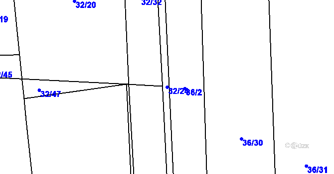 Parcela st. 32/24 v KÚ Butoves, Katastrální mapa