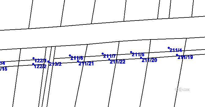 Parcela st. 211/7 v KÚ Butoves, Katastrální mapa