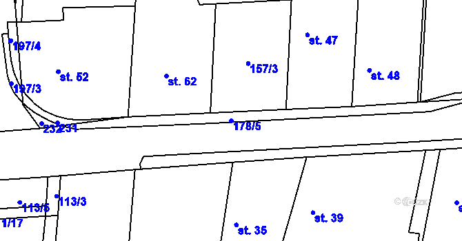Parcela st. 178/5 v KÚ Butoves, Katastrální mapa