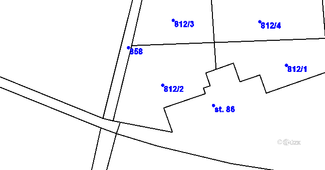 Parcela st. 812/2 v KÚ Hubálov, Katastrální mapa