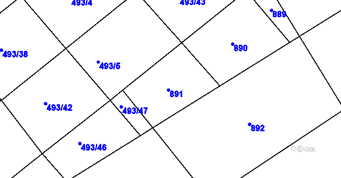Parcela st. 861/4 v KÚ Hubálov, Katastrální mapa