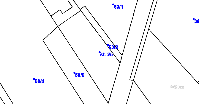 Parcela st. 25 v KÚ Kacákova Lhota, Katastrální mapa