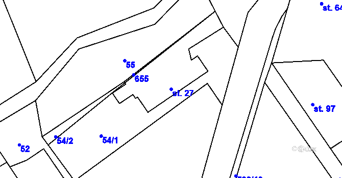 Parcela st. 27 v KÚ Kacákova Lhota, Katastrální mapa