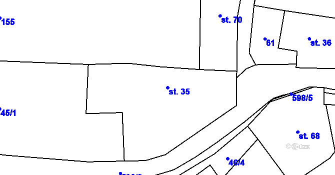 Parcela st. 35 v KÚ Kacákova Lhota, Katastrální mapa