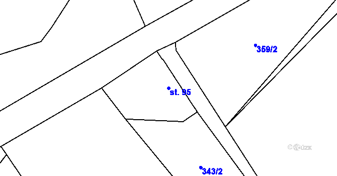 Parcela st. 95 v KÚ Kacákova Lhota, Katastrální mapa