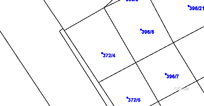 Parcela st. 372/4 v KÚ Kacákova Lhota, Katastrální mapa