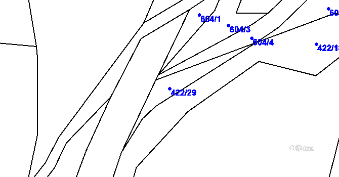 Parcela st. 422/29 v KÚ Kacákova Lhota, Katastrální mapa