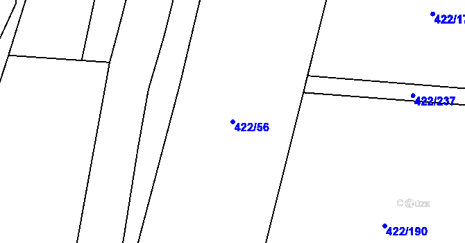 Parcela st. 422/56 v KÚ Kacákova Lhota, Katastrální mapa