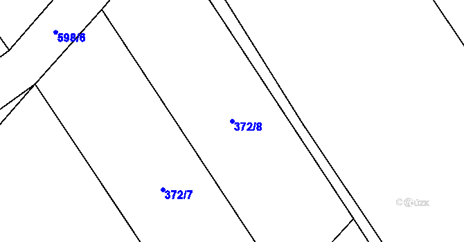 Parcela st. 372/8 v KÚ Kacákova Lhota, Katastrální mapa