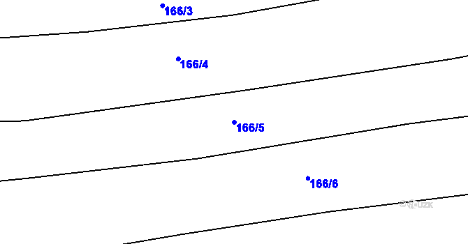 Parcela st. 166/5 v KÚ Kacákova Lhota, Katastrální mapa