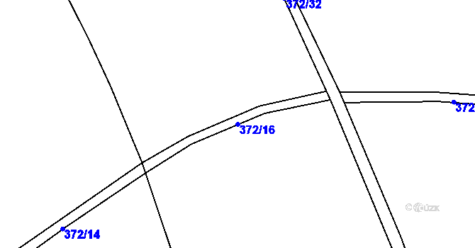 Parcela st. 372/16 v KÚ Kacákova Lhota, Katastrální mapa
