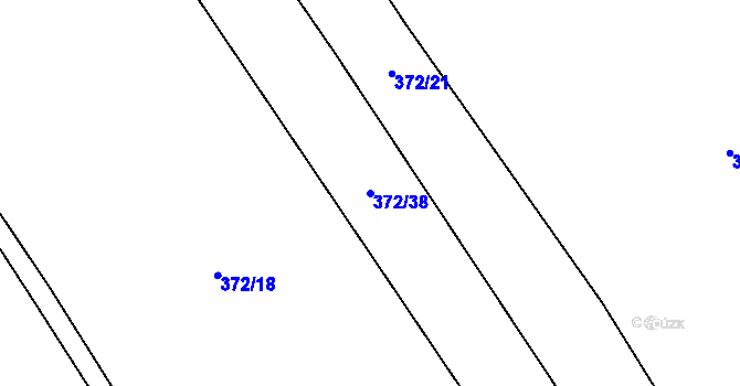 Parcela st. 372/38 v KÚ Kacákova Lhota, Katastrální mapa