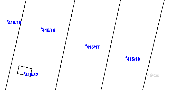 Parcela st. 415/17 v KÚ Kacákova Lhota, Katastrální mapa