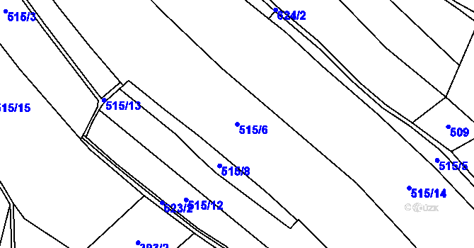 Parcela st. 515/6 v KÚ Kacákova Lhota, Katastrální mapa