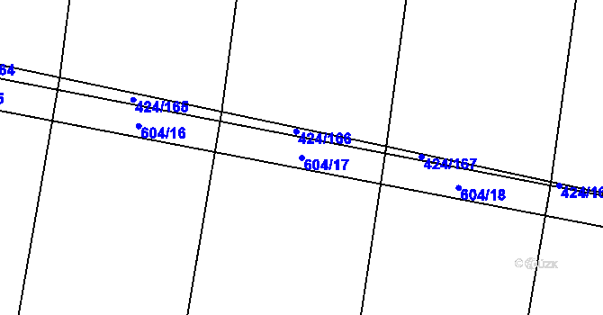 Parcela st. 604/17 v KÚ Kacákova Lhota, Katastrální mapa