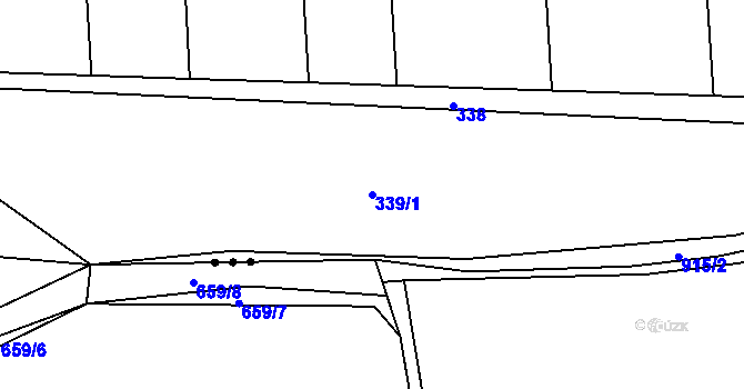 Parcela st. 339/1 v KÚ Tuř, Katastrální mapa