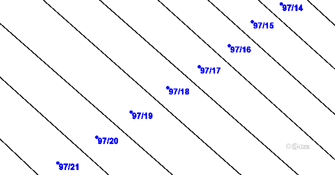 Parcela st. 97/18 v KÚ Tuř, Katastrální mapa