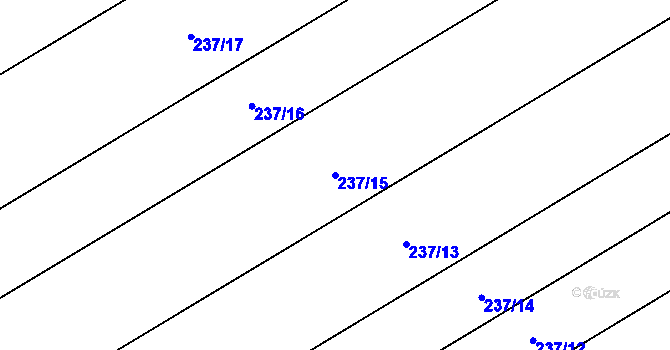Parcela st. 237/15 v KÚ Tuř, Katastrální mapa