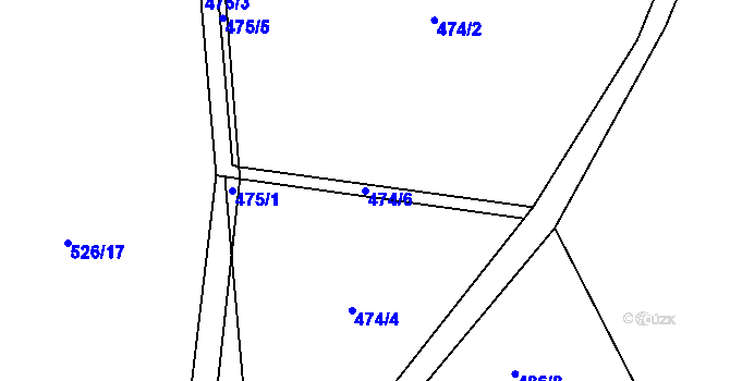 Parcela st. 474/6 v KÚ Tuř, Katastrální mapa