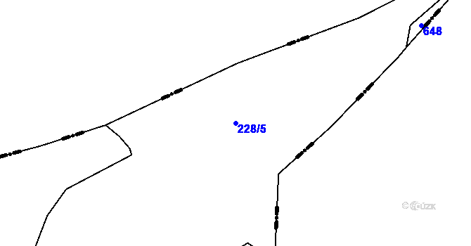 Parcela st. 228/5 v KÚ Mokřina, Katastrální mapa