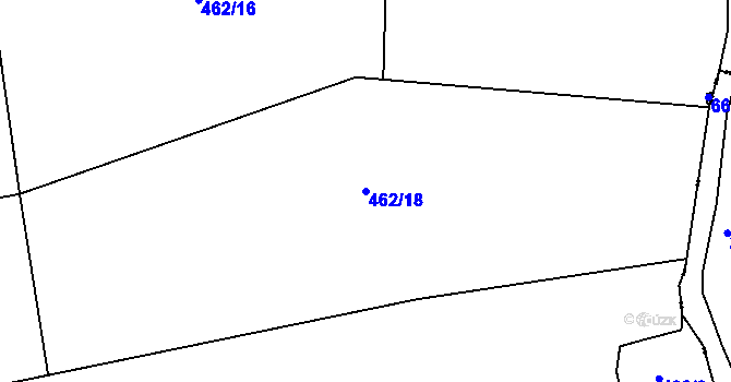Parcela st. 462/18 v KÚ Mokřina, Katastrální mapa