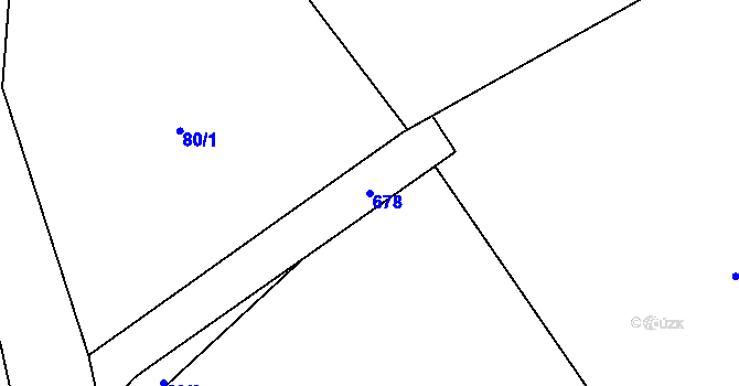 Parcela st. 678 v KÚ Mokřina, Katastrální mapa