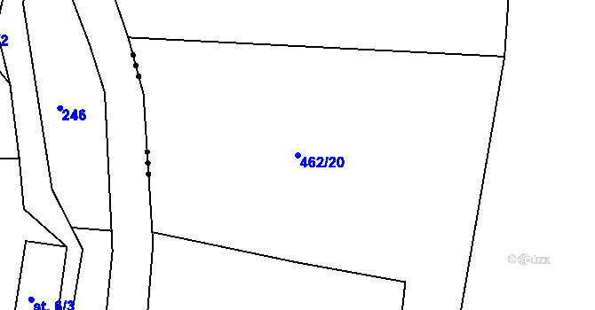 Parcela st. 462/20 v KÚ Mokřina, Katastrální mapa