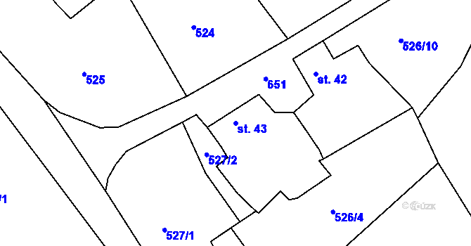 Parcela st. 43 v KÚ Tuřany u Kynšperku nad Ohří, Katastrální mapa
