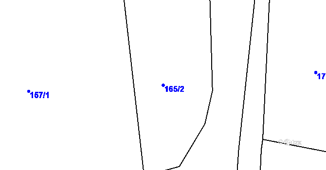 Parcela st. 165/2 v KÚ Tuřany u Kynšperku nad Ohří, Katastrální mapa