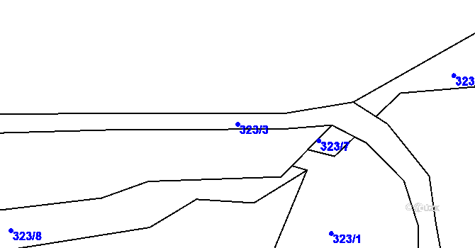 Parcela st. 323/3 v KÚ Tuřany u Kynšperku nad Ohří, Katastrální mapa