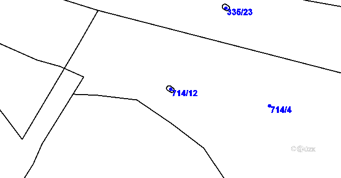 Parcela st. 714/12 v KÚ Tuřany u Kynšperku nad Ohří, Katastrální mapa