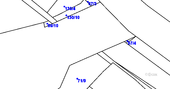 Parcela st. 130/8 v KÚ Tuřice, Katastrální mapa